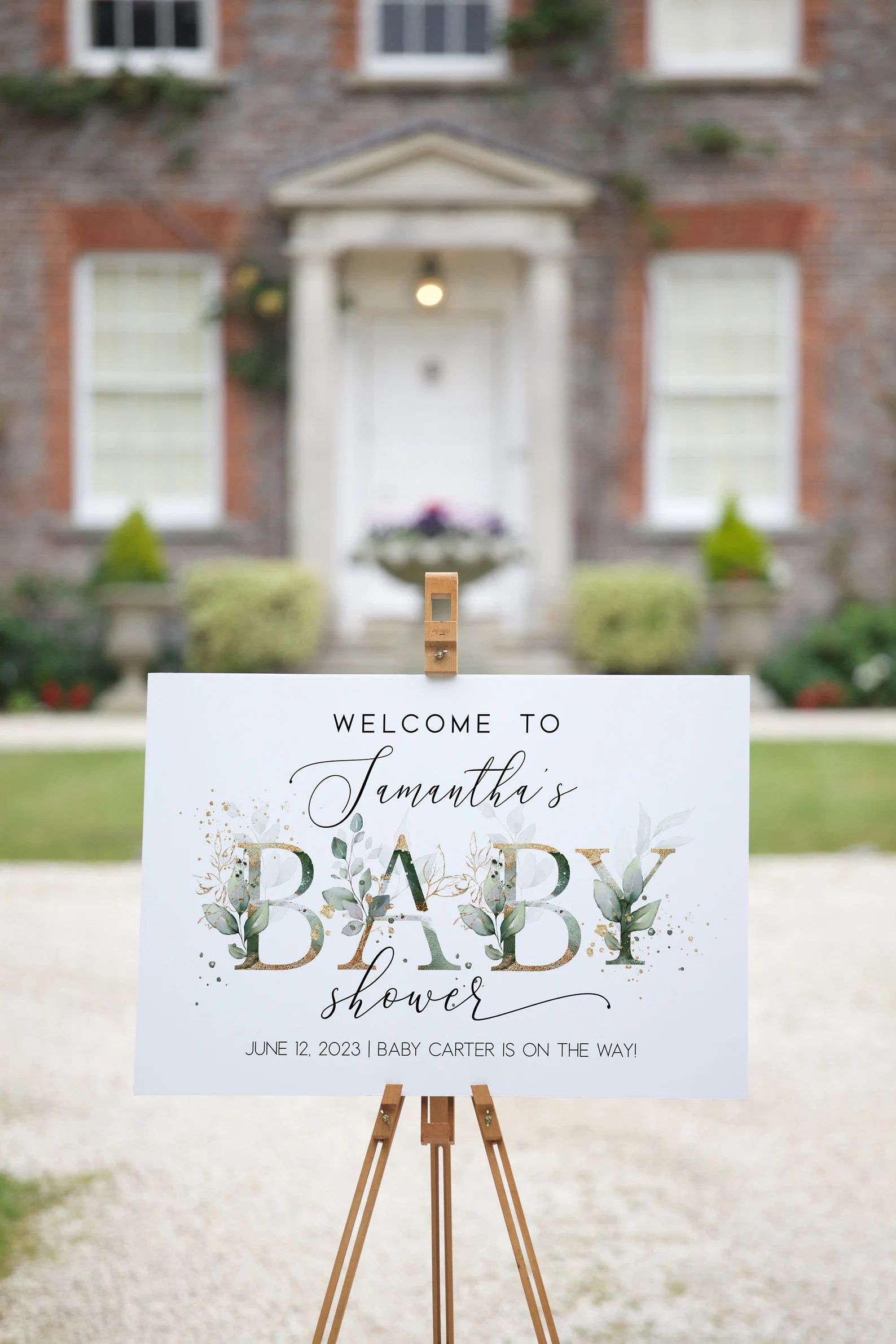 Welcome Baby Shower Sign Template Greenery Baby Shower - Etsy | Etsy (US)