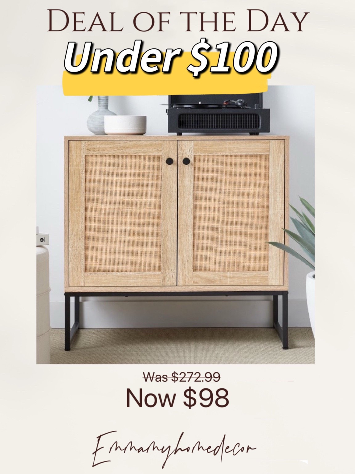 Deal of the day! This viral rattan storage cabinet is only sale for only $98 and free shipping! It's such an amazing deal you cannot miss! I had the other one for two years and still love it! It has plenty storages! It's easy installation!


#LTKFindsUnder100 #LTKHome #LTKSaleAlert