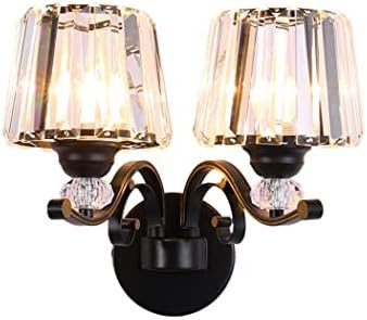 Pobllem Crystal Wall Sconce Lighting 2-Light Black Indoor Wall Light Fixtures Bathroom Vanity Lights | Amazon (US)