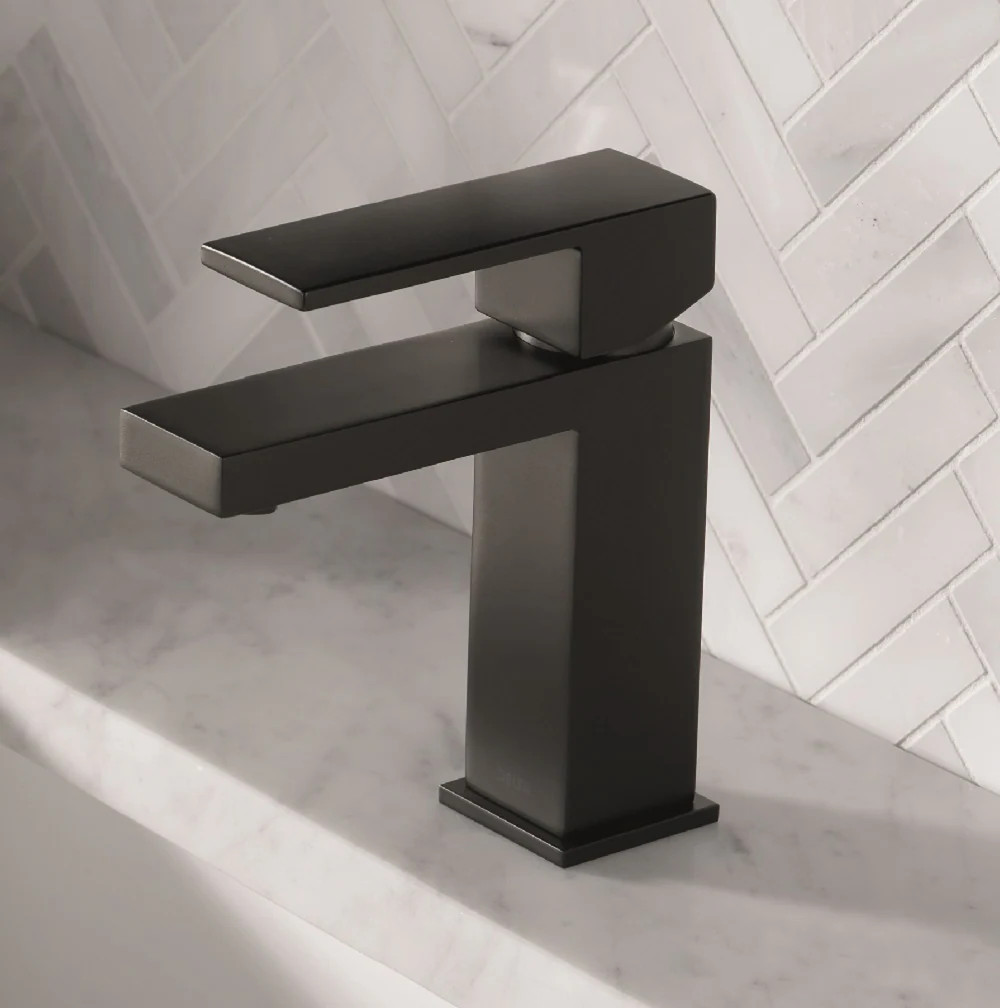 Delta Modern Black Matte Black Single hole 1-handle WaterSense Low-arc Residential Handle Bathroom Sink Faucet with Drain one_size | 567LF-BLGPM-PP | Lowe's