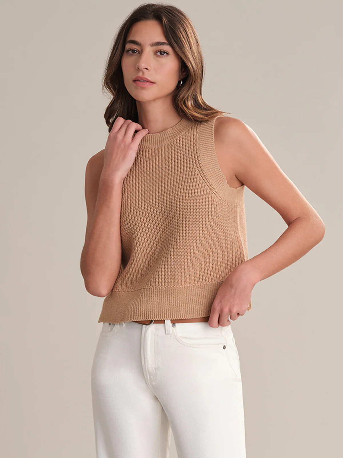 Demi: High Crewneck Cotton Tank | 525 America