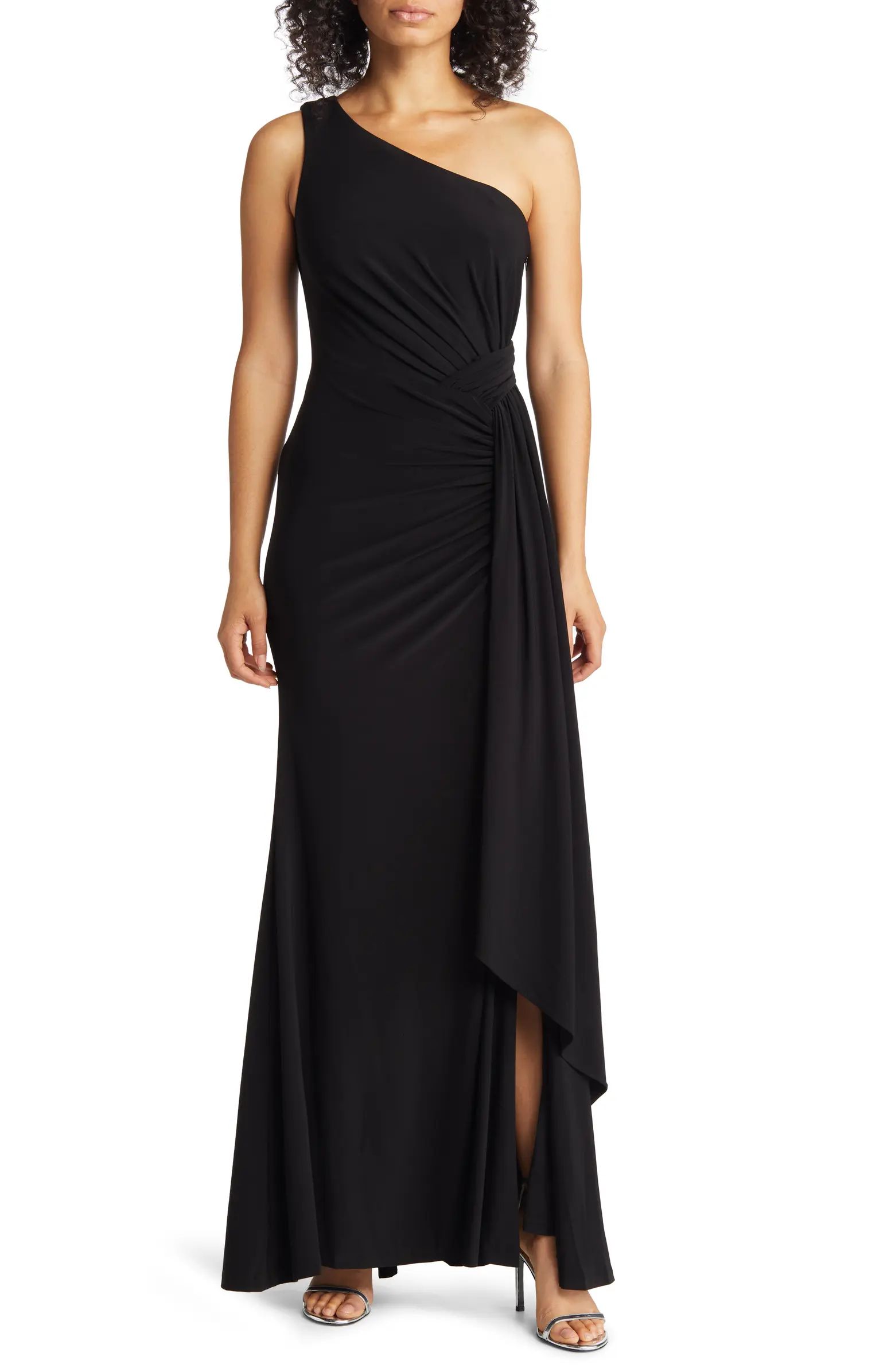 Vince Camuto One-Shoulder Pleated Waist Gown | Nordstrom | Nordstrom