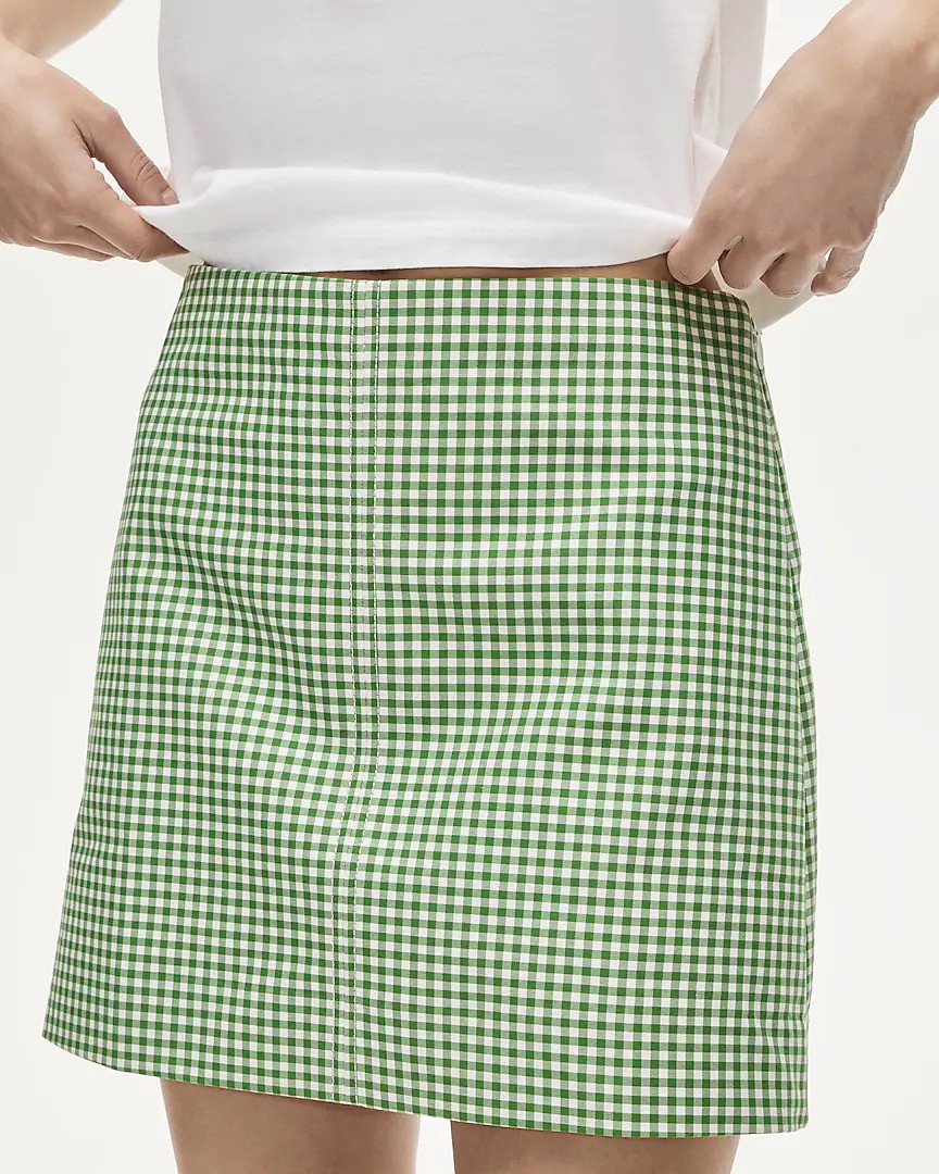 Fairfax mini skirt in gingham double cotton poplin | J. Crew US