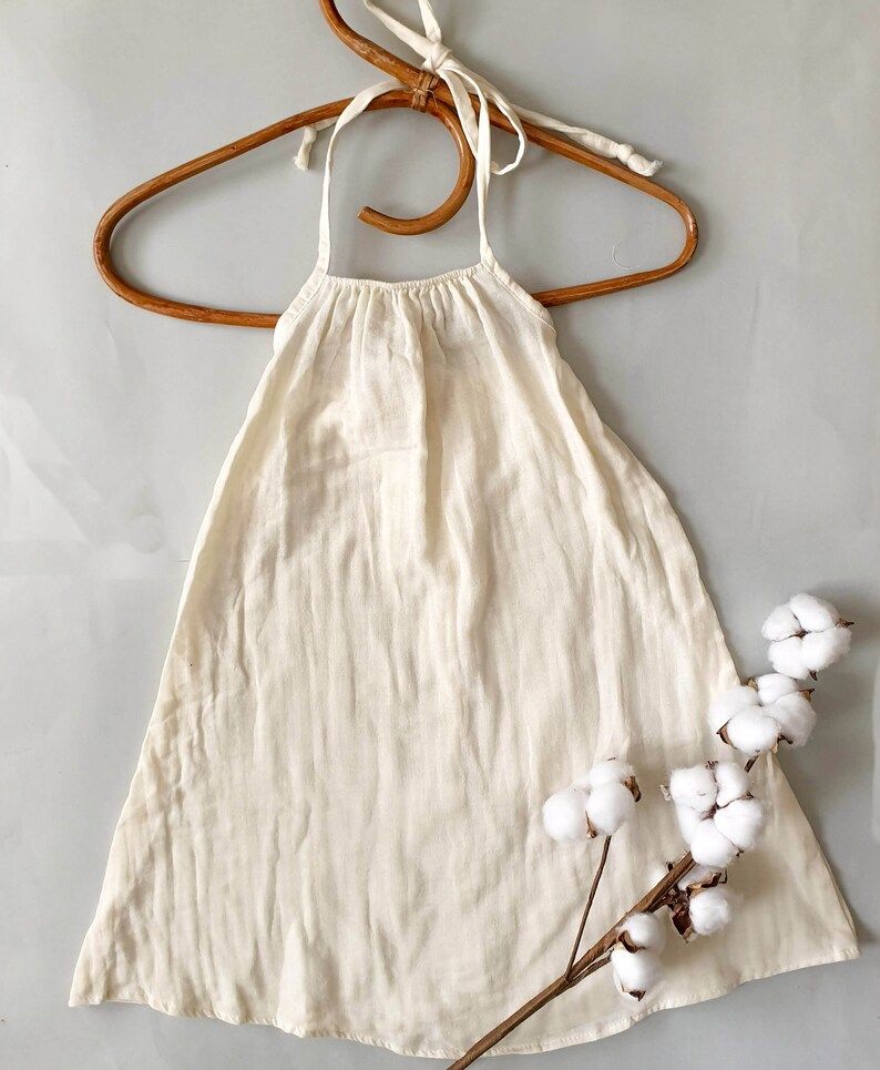 Muslin summer dress | Organic muslin boho dress | Casual toddler girls halter dress | Dress for w... | Etsy (US)