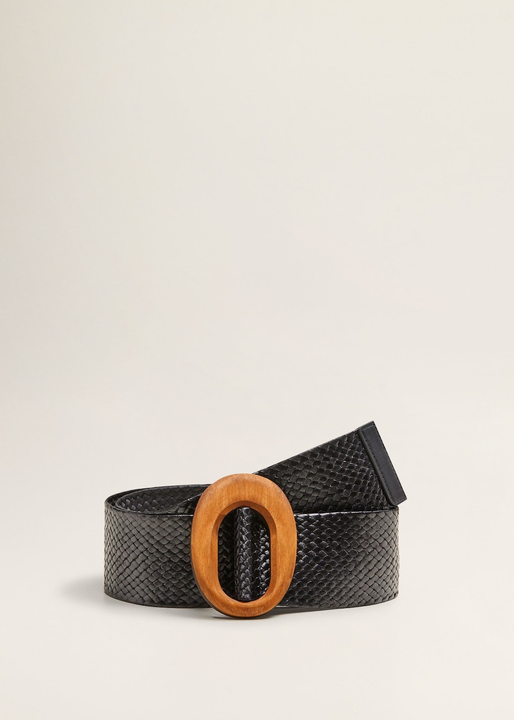 Braided wood belt | MANGO (US)