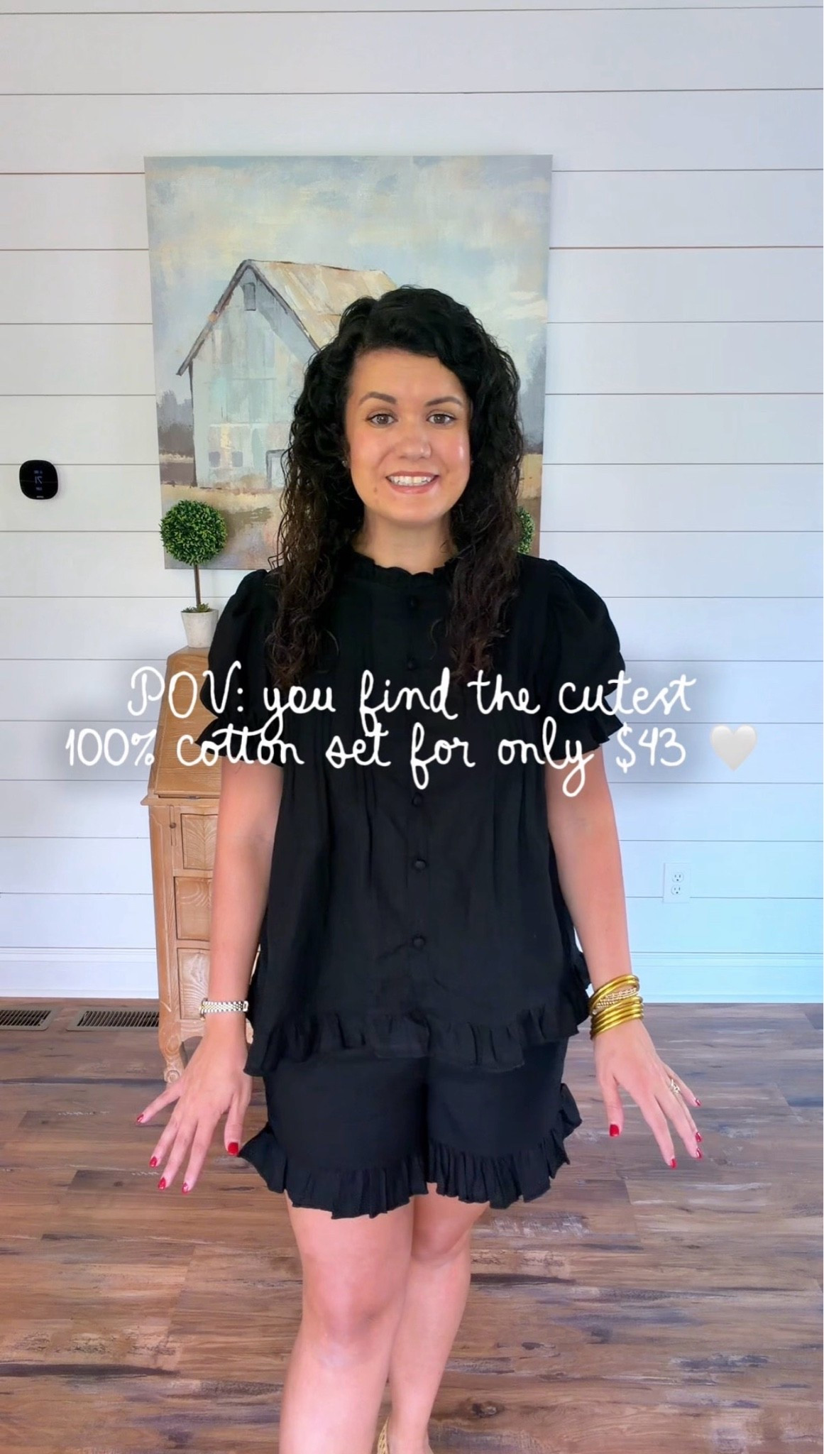 The CUTEST 100% cotton matching set for only $43 🤍✨

I am so impressed with the quality and all the darling details! The puff sleeves, ruffle trim, pintuck detailing, functional buttons, etc make this set look and feel so much more expensive than it is! 

And I LOVE that you’re really getting multiple outfits in one purchase👏🏼👏🏼 Wear the top + shorts together for an easy and cute throw-on-and-go outfit, or mix and match each piece with things already in your closet!

It comes in several colors and now I’m seriously tempted to order another one 😍

#affordablefashion #matching set #cottonset #summeroutfit #momstyle #affordablestyle #womensfashion #matchingset #momfit #everydaystyle #affordablefashion #lookforless #summerstyle #cottonstyle #momfit #momoutfit #momlife #affordablefashion #budgetfriendlyfashion #everydaystyle #momstyle #matchingset #summerstyle #affordablestyle #momstyle #momfit #momoutfit #everydayoutfit #set #matchingset #femininefashion #outfitinspo #summer #summerstyle #summerfashion #dress #dresses #dresslover #spring #springstyle #springfashion #springdress #ootd #summerdress #style #fashion #brunch #preppy #preppystyle #grandmillenial #grandmillenialstyle #ladies #ladiesfashion #ladiesstyle #classic #classicstyle #chic #timeless #timelessstyle #lookforless #desingerlookalike #amazon #amazonstyle #amazonfashion #affordable #affordablefashion #affordablestyle #budgetfriendly #budgetstyle #styleonabudget #momlife #momfit #momoutfit #everydaystyle #affordabledresses #naturalfiber #lowtox #cotton #linen #crunchymom #healthymom #wellness #summeroutfit #wfh #sahm #momoutfit #set

#LTKgrwm #LTKmomlife #LTKootd