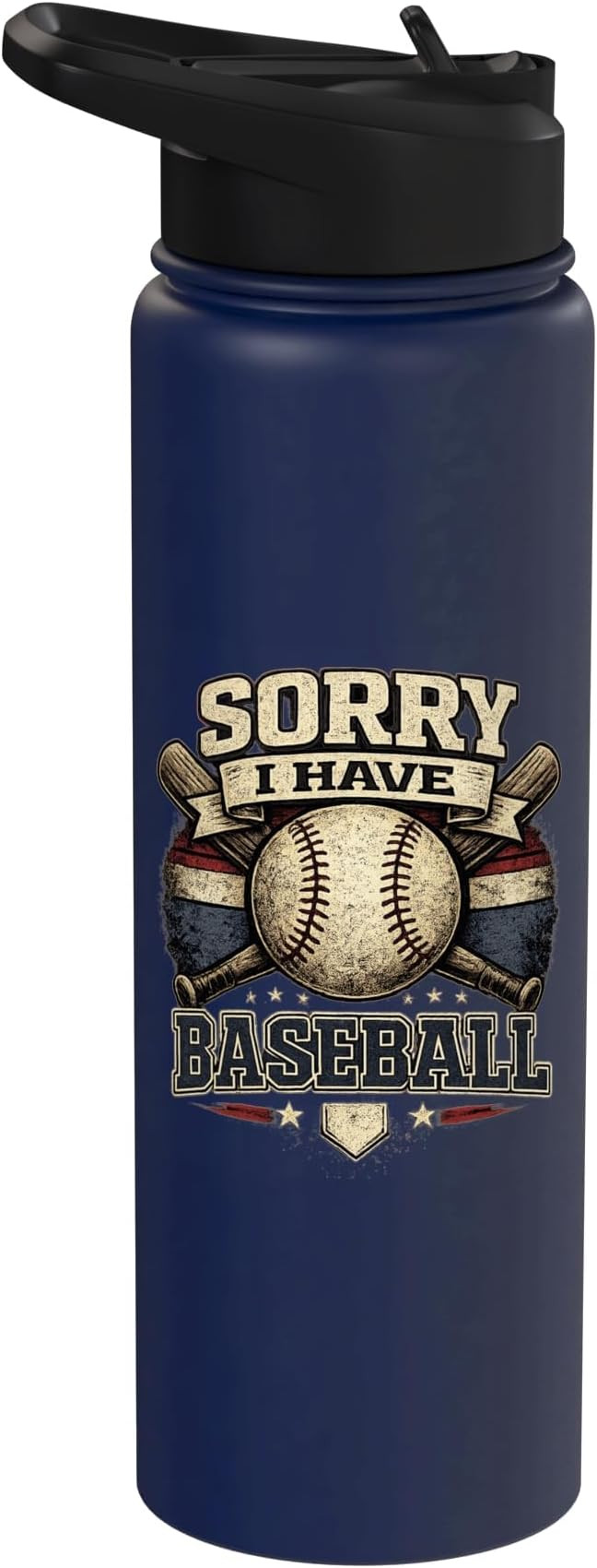 Sorry I Have Baseball Vintage Retro Graphic Stainless Steel Insulated Water Bottle | Amazon (US)