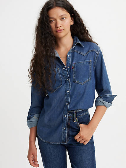 Levi's Teodora Western Shirt Chambray - Women's XS | Levi's US