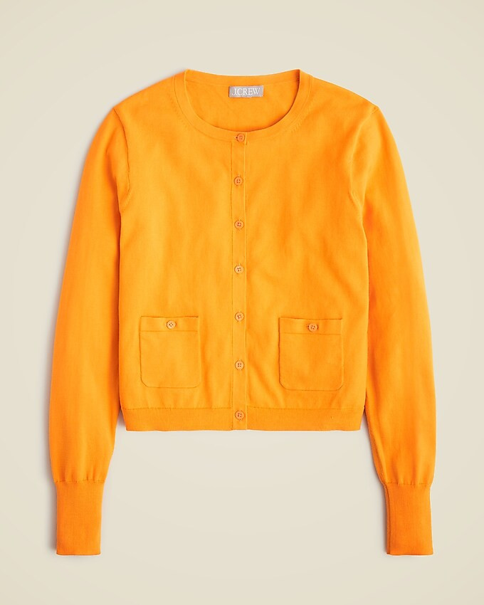 Crewneck cardigan sweater in premium ultrafine cotton | J. Crew US