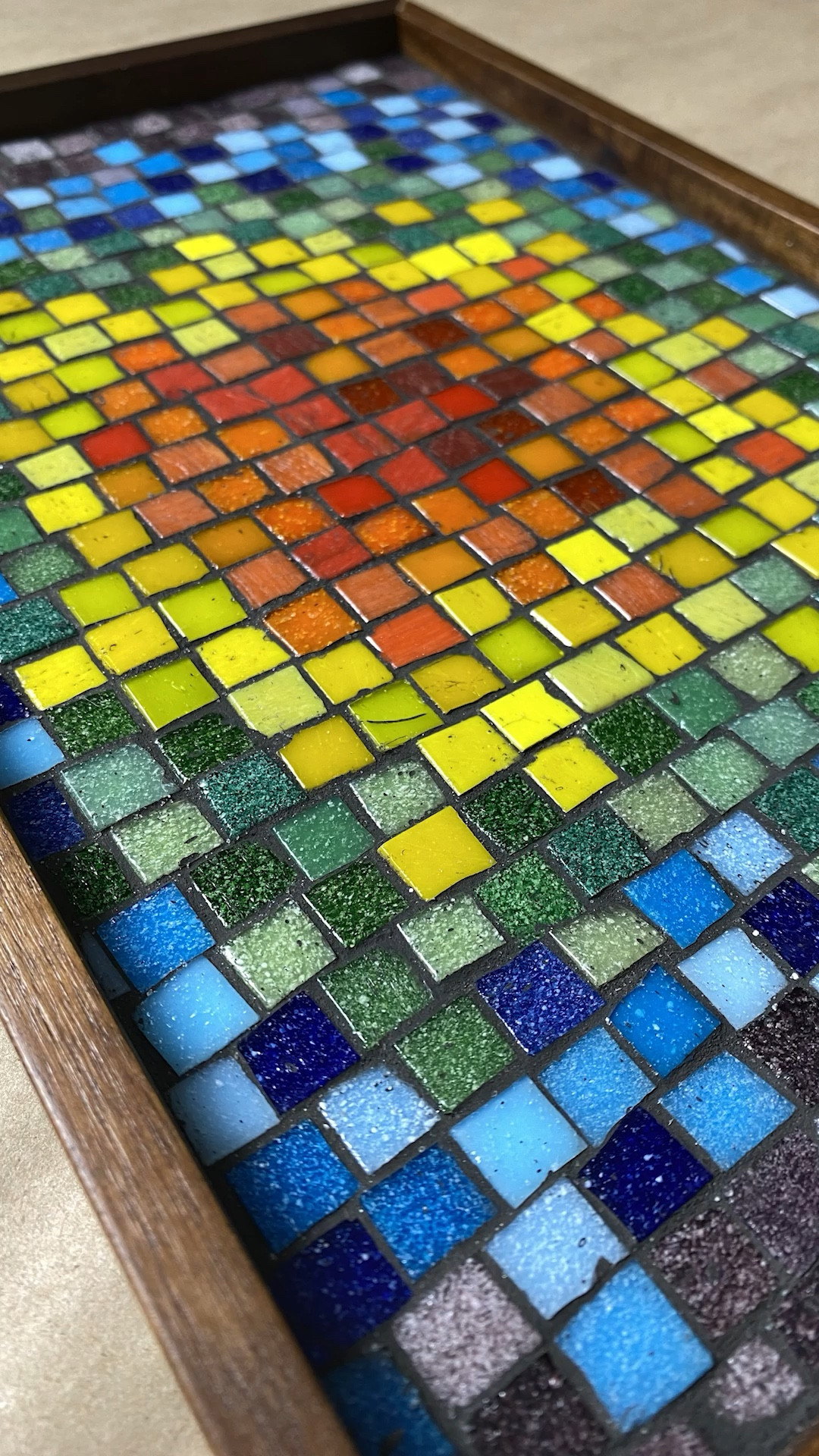 Turning a wood tray into a one-of-kind piece of art is easier than you might think. 🌈 Take an average tray, adhere some beautiful glass mosaic tile, and you’ve got a fun decor piece for your coffee table. 🌈 For mosaic tips, tutorials — including this tray! — , inspiration, and so much more please visit my YouTube channel: YouTube.com/julieweilbacher. Follow @julieweilbacher on Instagram for all things mosaic art. tray - mosaic - tray decor - wood tray - breakfast tray - mosaic art - craft supplies - coffee table decor - glass mosaic - rainbow art

#LTKVideo #LTKHome #LTKFindsUnder50