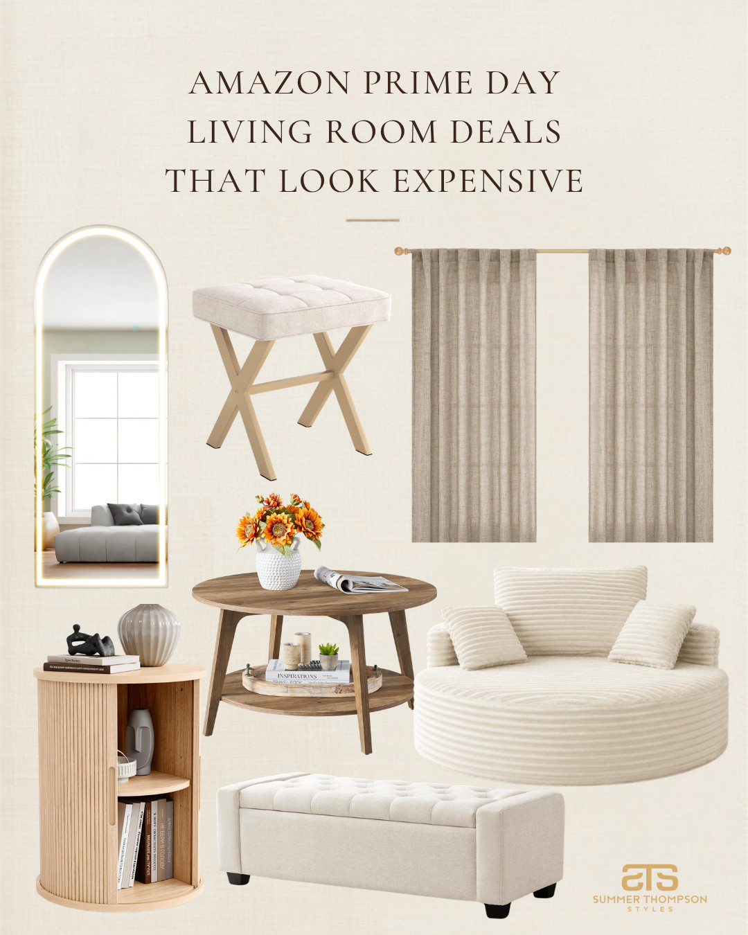 Prime Day living room deals are here and these finds look so expensive I had to do a double take! From that gorgeous circular ribbed sofa and warm wood coffee table to linen curtains, a fluted side cabinet and an arched gold mirror, every single piece in this roundup will completely transform your living room.

#amazonfinds #amazonhome #amazonhomedecor #primedaydeals #amazonprimeday #livingroomdecor #livingroominspo #homedecor #homeinspo #interiordesign #elevatedhome #affordableluxury #furniturefinds #homeinspiration 

 #LTKHome #LTKSaleAlert