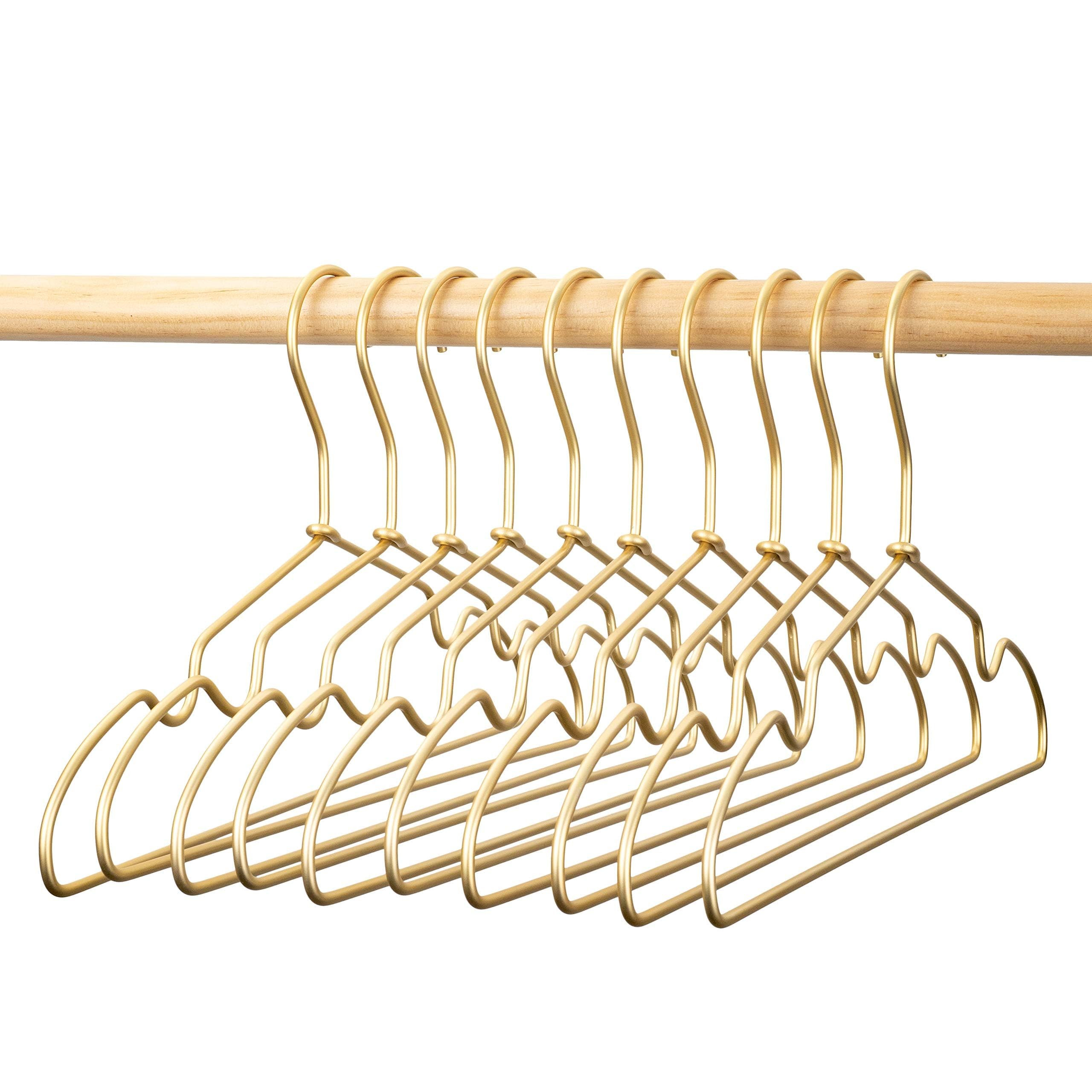 12.6” Matte Gold Metal Kids Baby Hangers, 60Pack, Non Slip Suit for Coated Wire Children Clothes Hangers Closet Storage, Retail Display,Space Saving for Toddler Coats Infant Hangers | Amazon (US)