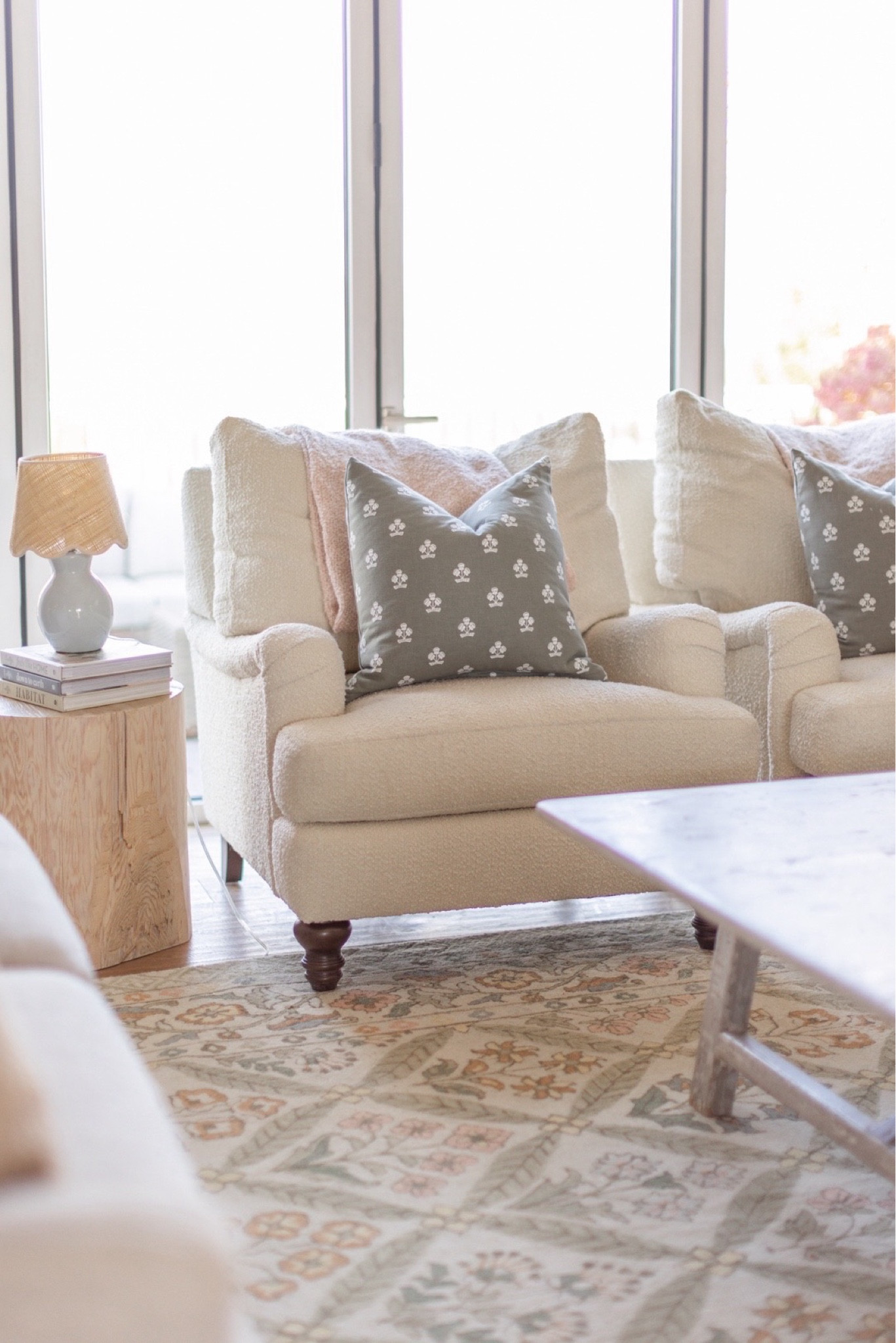 There’s something about when the air is crisp and we’re getting back into a routine that makes me want to do a little fall refresh! Our living room is one of our favourite places to wind down and cozy up in together and it really hasn’t changed in all the years we’ve been here… despite the couch and chairs going THROUGH IT with Nachos and Peaches racing around, LOL!! So I decided that it was time for a little living room update! We worked with @birchlane to source some new pieces for the living room, the stars of the show being these GORGEOUS Walters Upholstered Armchairs!! This  fabric is called the Davis Pearl Performance Boucle and it is very durable which is important to us. These chairs are made to order and are available in SO many different fabrics, colours and prints. I also chose this beautiful, high-quality rug which I’m super excited about, plus some other accessories to complete the space!
If you’re looking for a few new pieces to spruce up your space, make sure to visit my @shop.ltk account for the links to all of my favourite pieces that I selected from @birchlane!  #BirchLanePartner #MyBirchLane