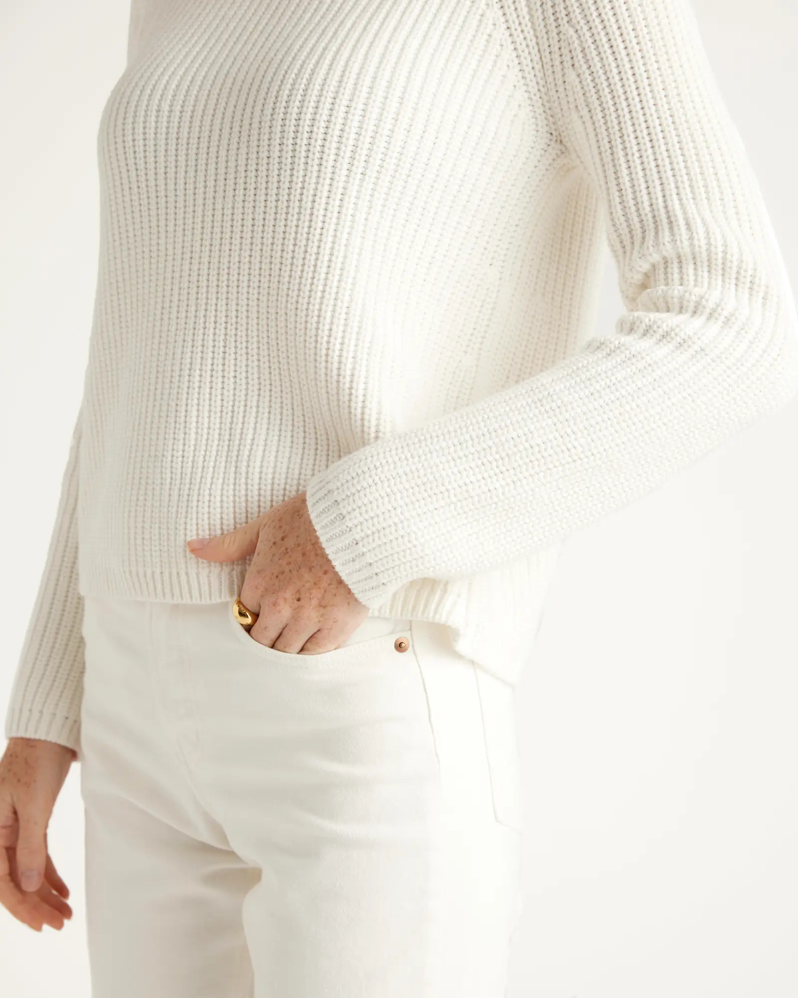 Women's 100% Organic Cotton Fisherman Crew Sweater | Quince