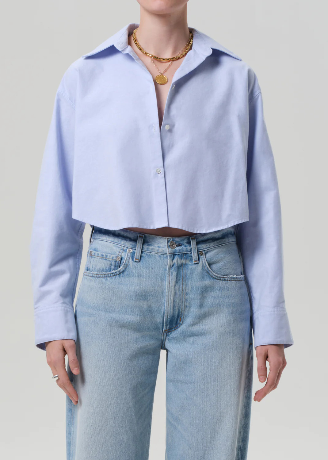 Ana Cropped Shirt in Blue | Citizens of Humanity