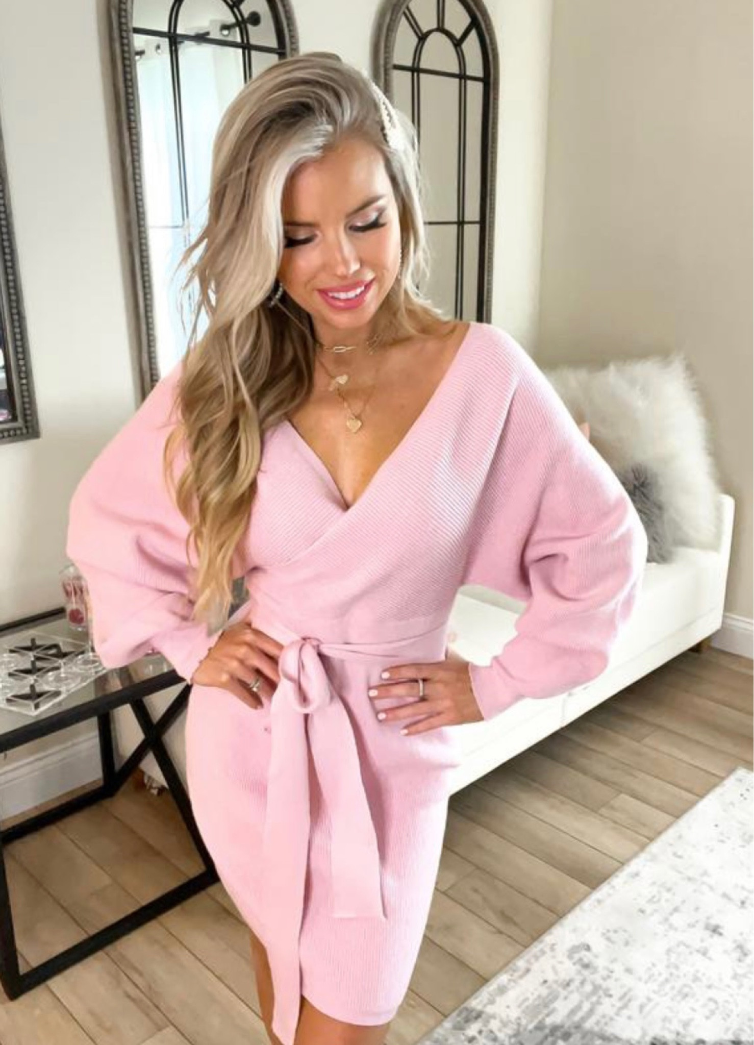 Valentine’s Day dress. Amazon Valentine’s Day dress. Vday sweater dress. Pink sweater dress. Heart necklace. Heart earrings  

#LTKunder50 #LTKSeasonal #LTKstyletip