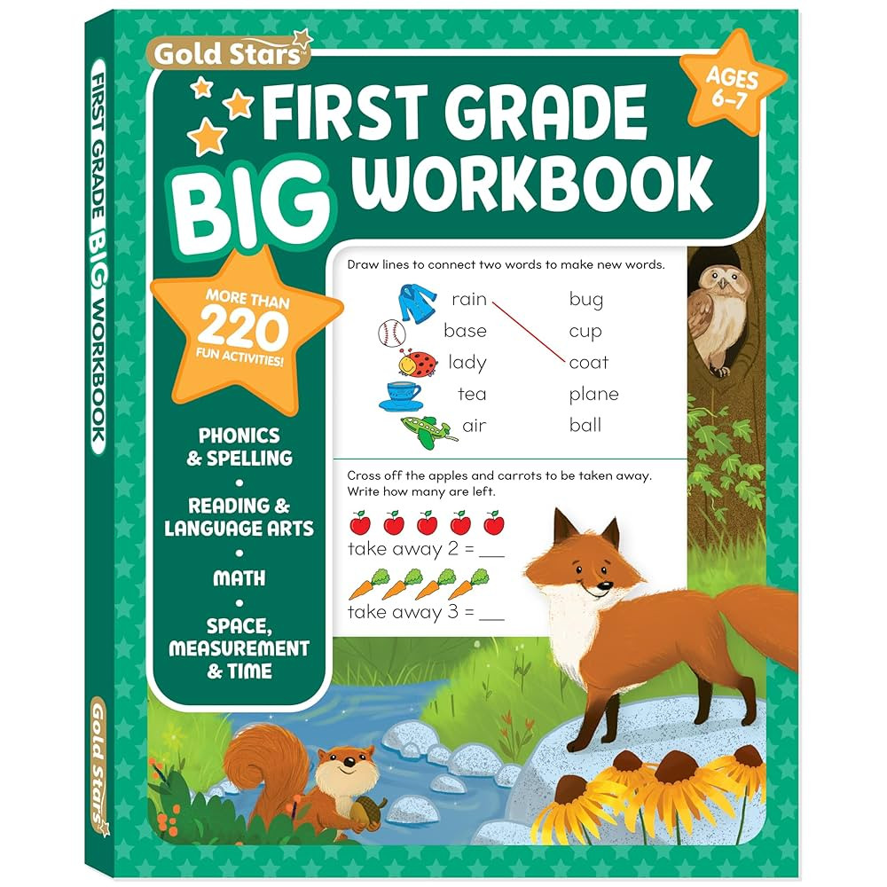 First Grade Big Workbook Ages 6 - 7: 220+ Activities, Phonics, Spelling, Reading, Language Arts, ... | Amazon (US)