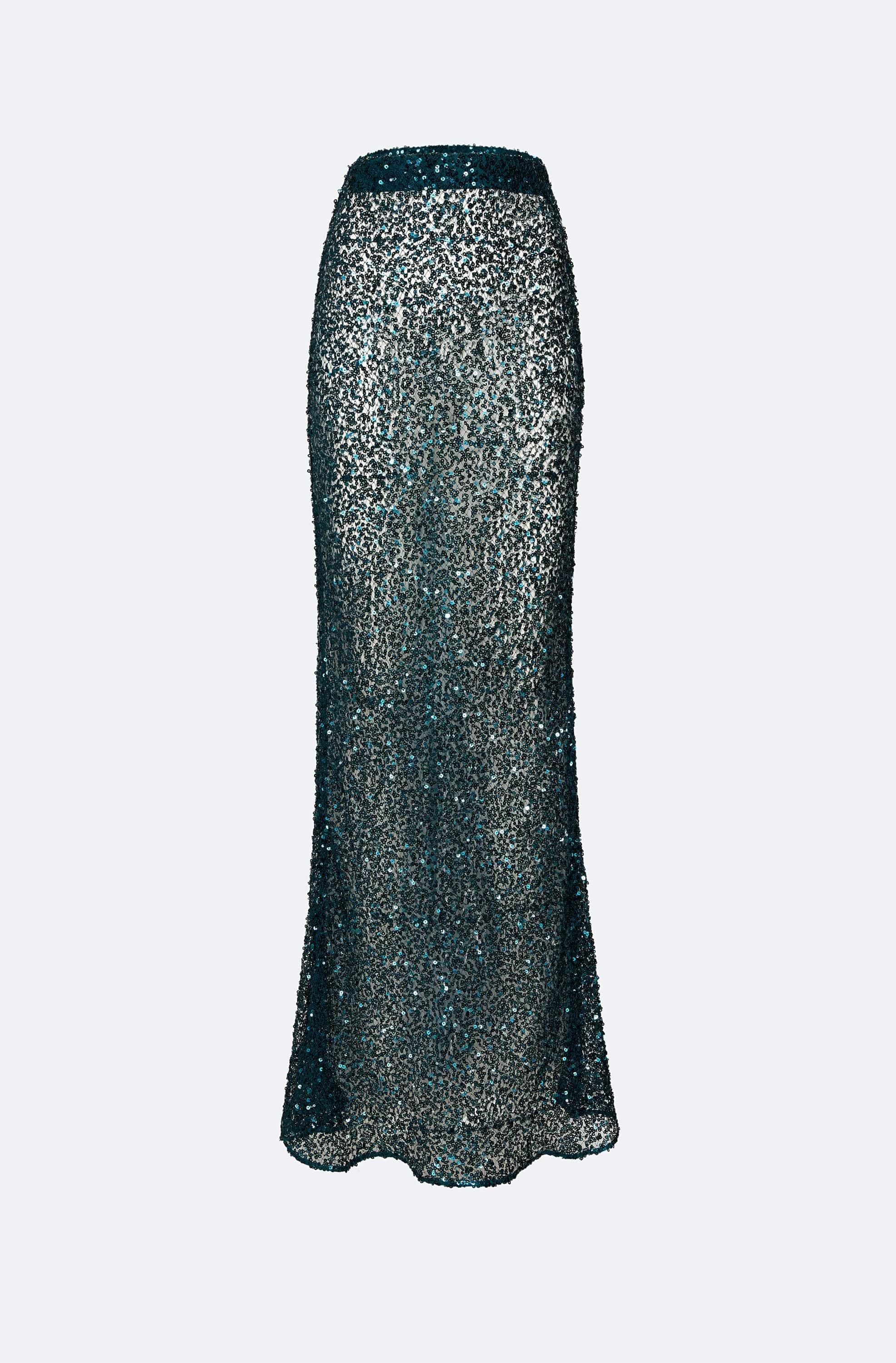 Net Paillette Maxi Skirt | Lapointe (US)