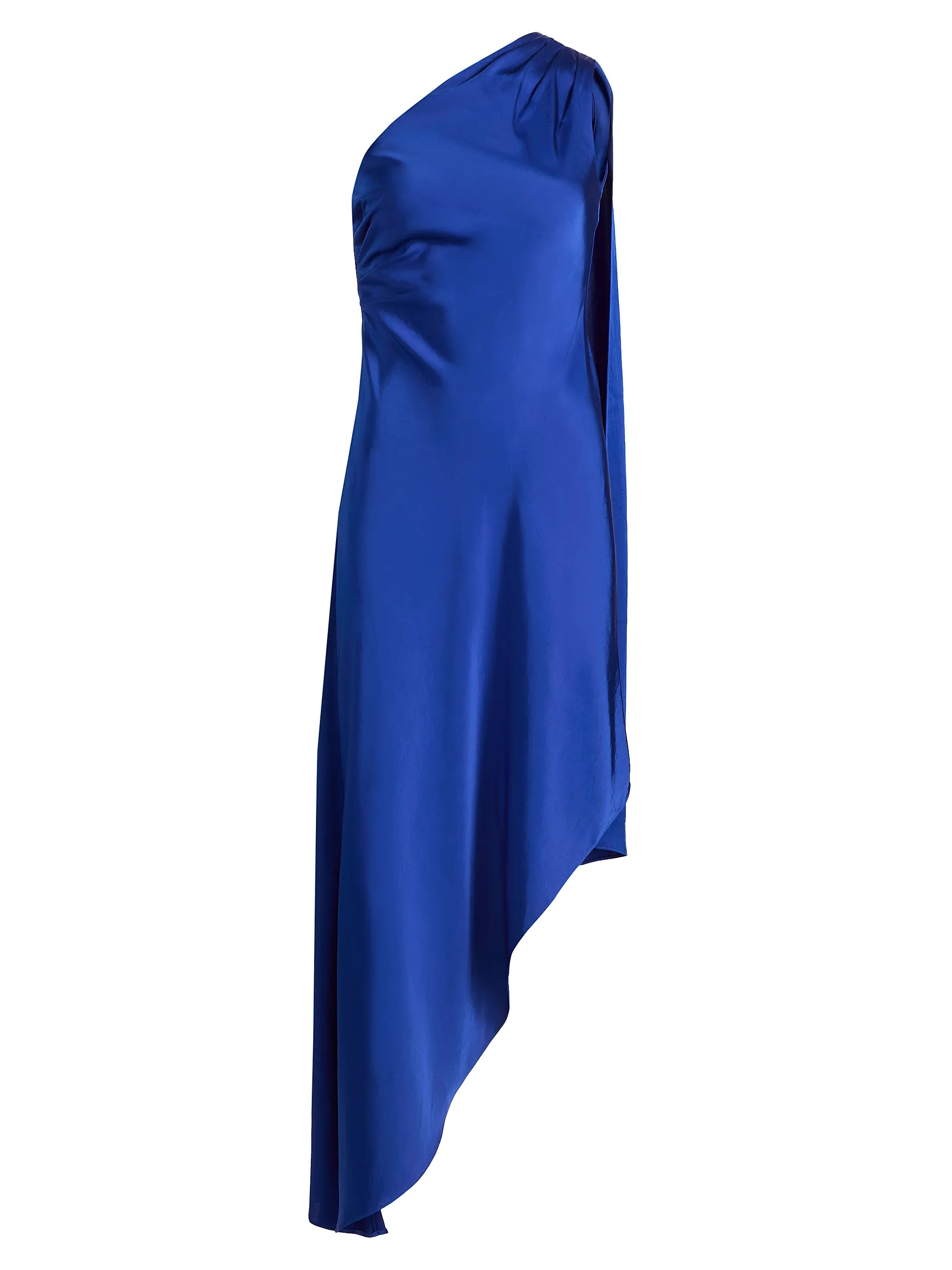 LAPOINTE Satin One-Shoulder Midi-Dress | Saks Fifth Avenue | Saks Fifth Avenue