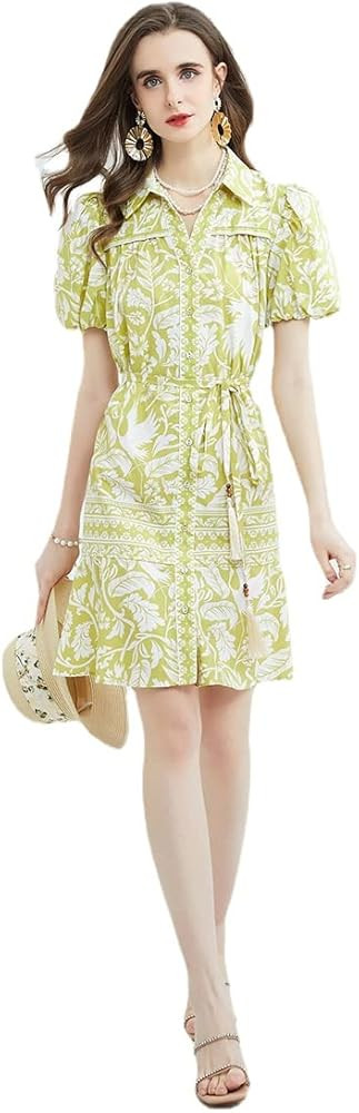 2023 New Lantern Sleeve Printed Floral Dress | Amazon (US)