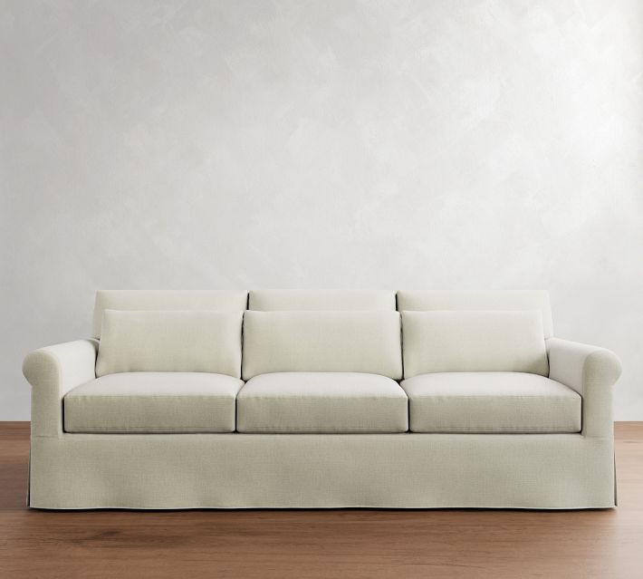 York Roll Arm Deep Seat Slipcovered Sofa (62"-111") | Pottery Barn (US)