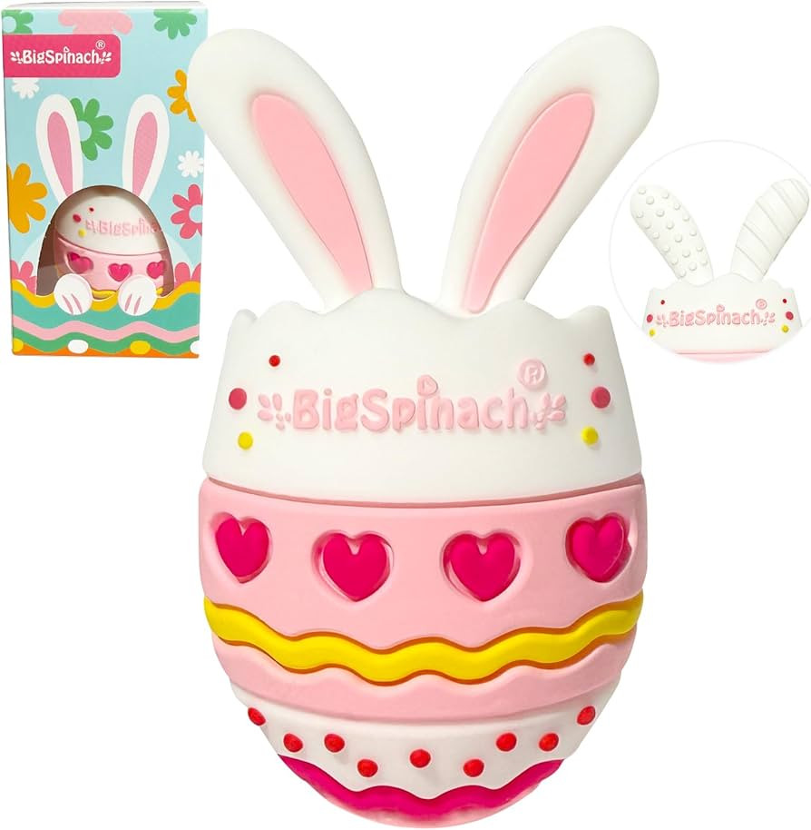 Easter Egg Baby Teether,Baby Teething Toy for Pain Relief,Silicone Bunny Rabbit Teether,Easter Gi... | Amazon (US)