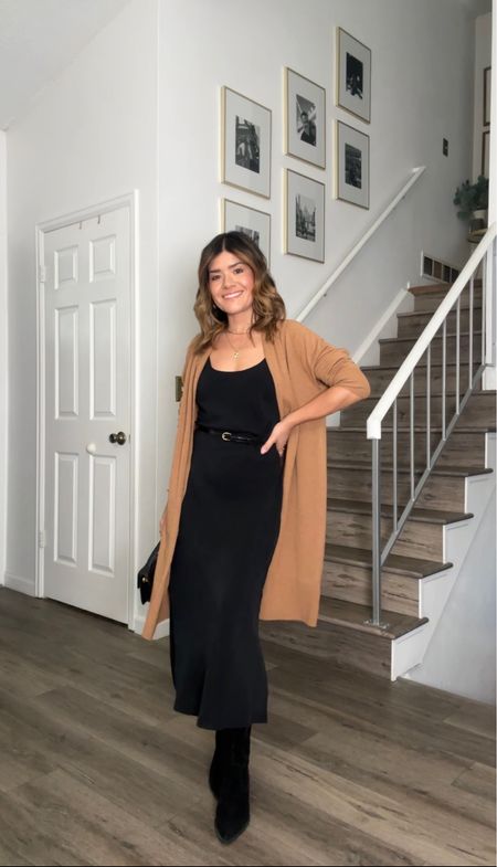 Cutest black maxi dress and cardigan via Target!! This dress is so soft and flowy! They both run tts. I’m wearing size xs.
Target, target style, target fashion. 

#LTKSeasonal #LTKstyletip #LTKunder50
