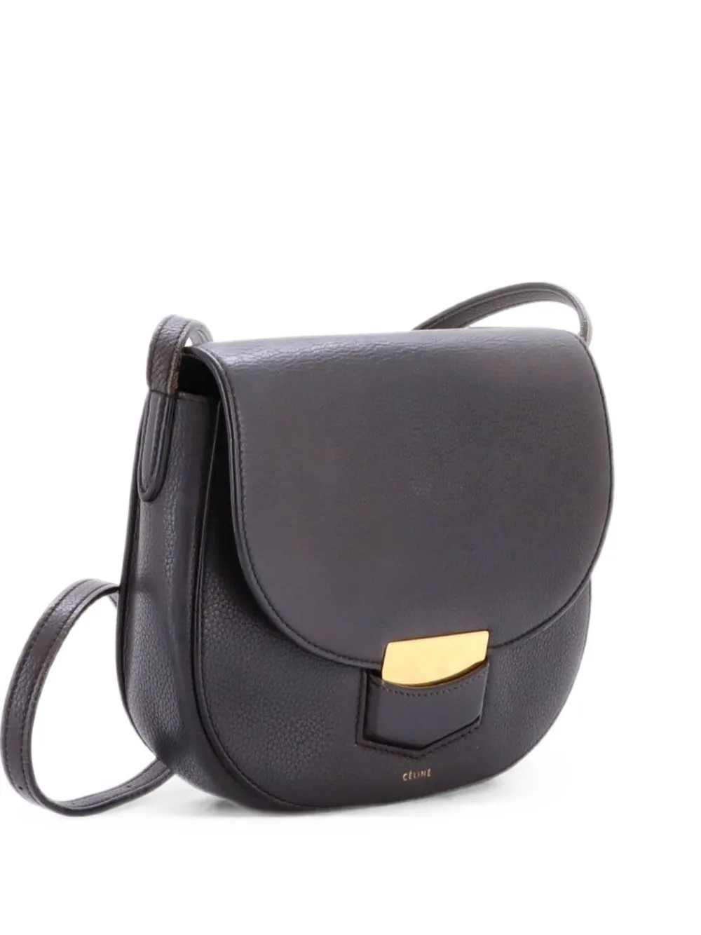 Celine Pre-Owned Trotteur Grainy Leather Small crossbody bag - Grey | Farfetch Global
