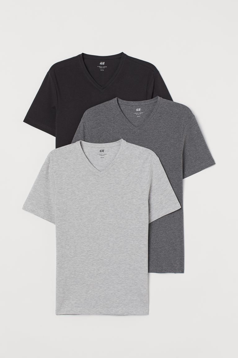3-pack T-shirts Slim Fit | H&M (UK, MY, IN, SG, PH, TW, HK)