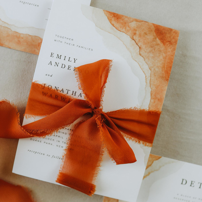 Wedding Ribbon Chiffon 1.5"" Wide Rust Ribbons | Minted