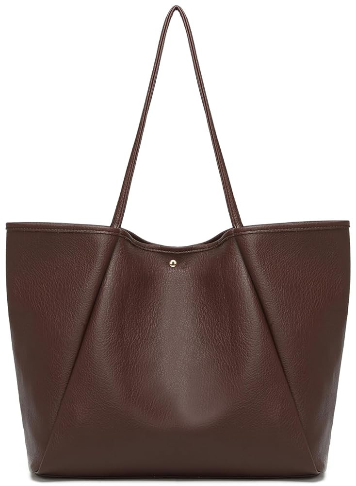 Dreubea Large Leather Tote Bag for Women - Big Work Bag, Spacious Minimalist Handbag, Tote Handba... | Amazon (US)