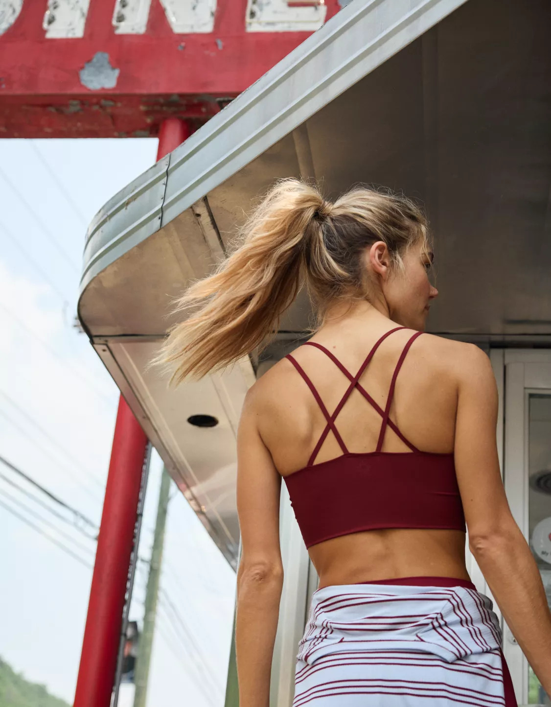 OFFLINE By Aerie Real Me Hold Up! Strappy Sports Bra | American Eagle Outfitters (US & CA)