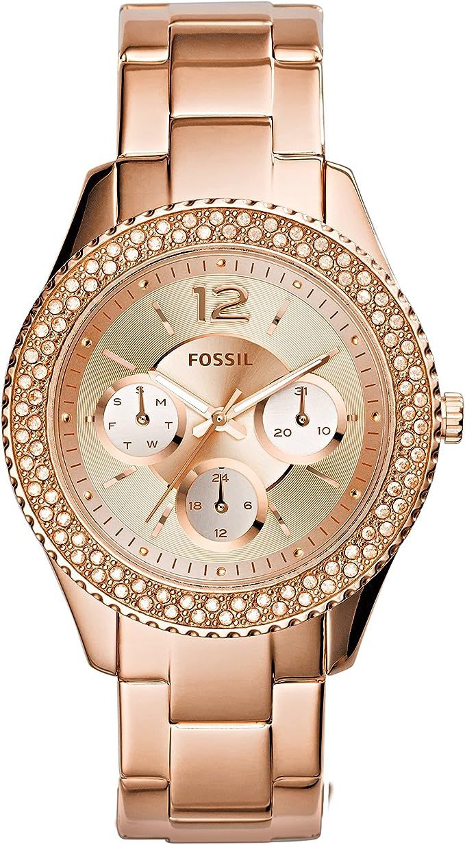 Fossil Women's Stella Stainless Steel Crystal-Accented Multifunction Quartz Watch       Add to Lo... | Amazon (US)