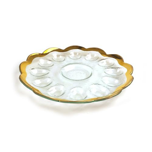Annieglass Roman Antique 11.5 Inch Round Deviled Egg Platter | Amazon (US)
