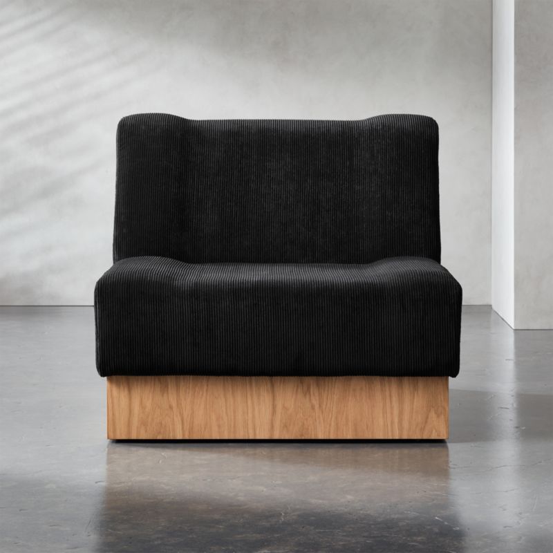 Vaneri Black Corduroy Armless Chair | CB2 | CB2