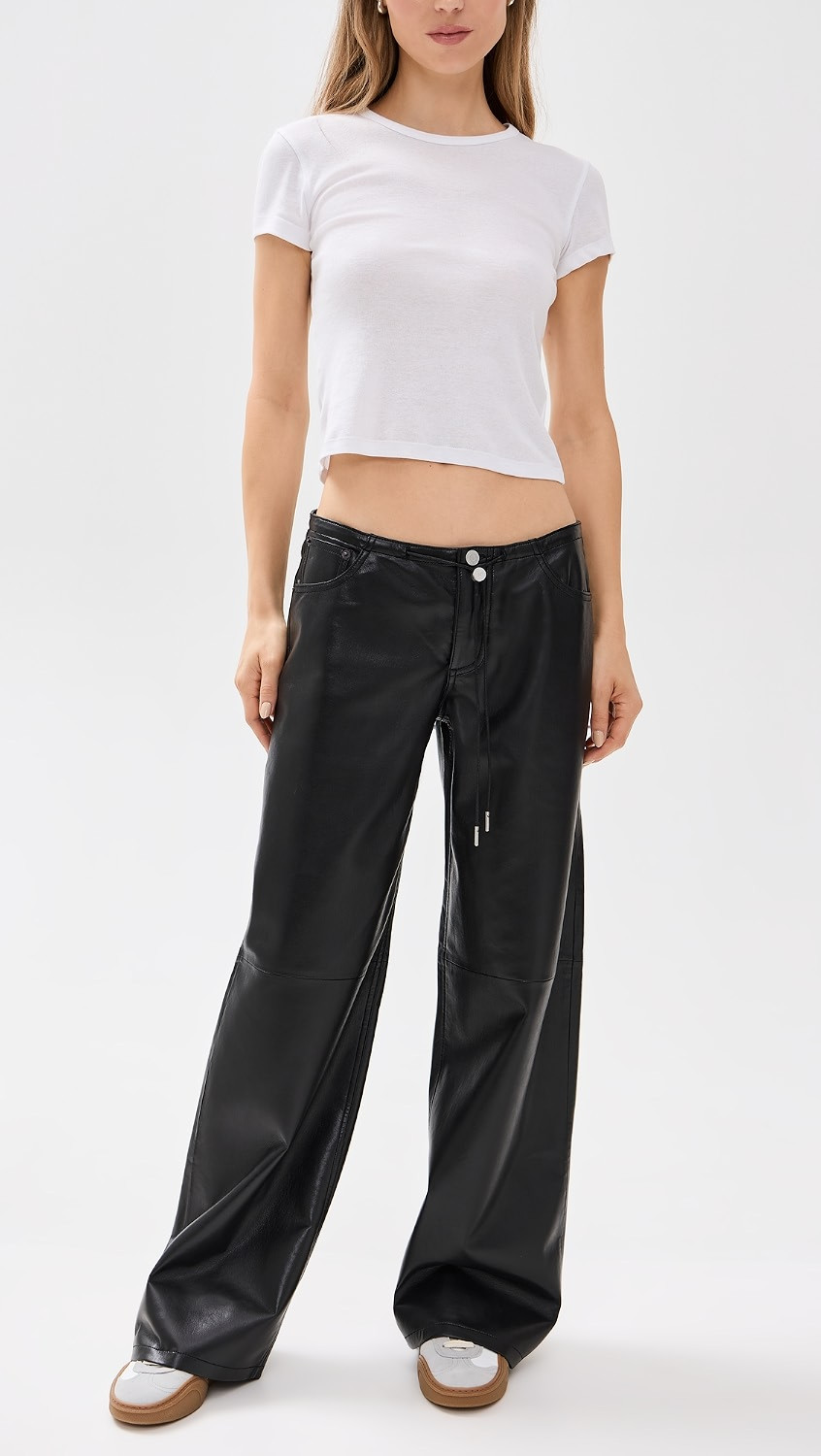 Still Here Cool Jeans in Black Leather Black Leather 28 | Shopbop