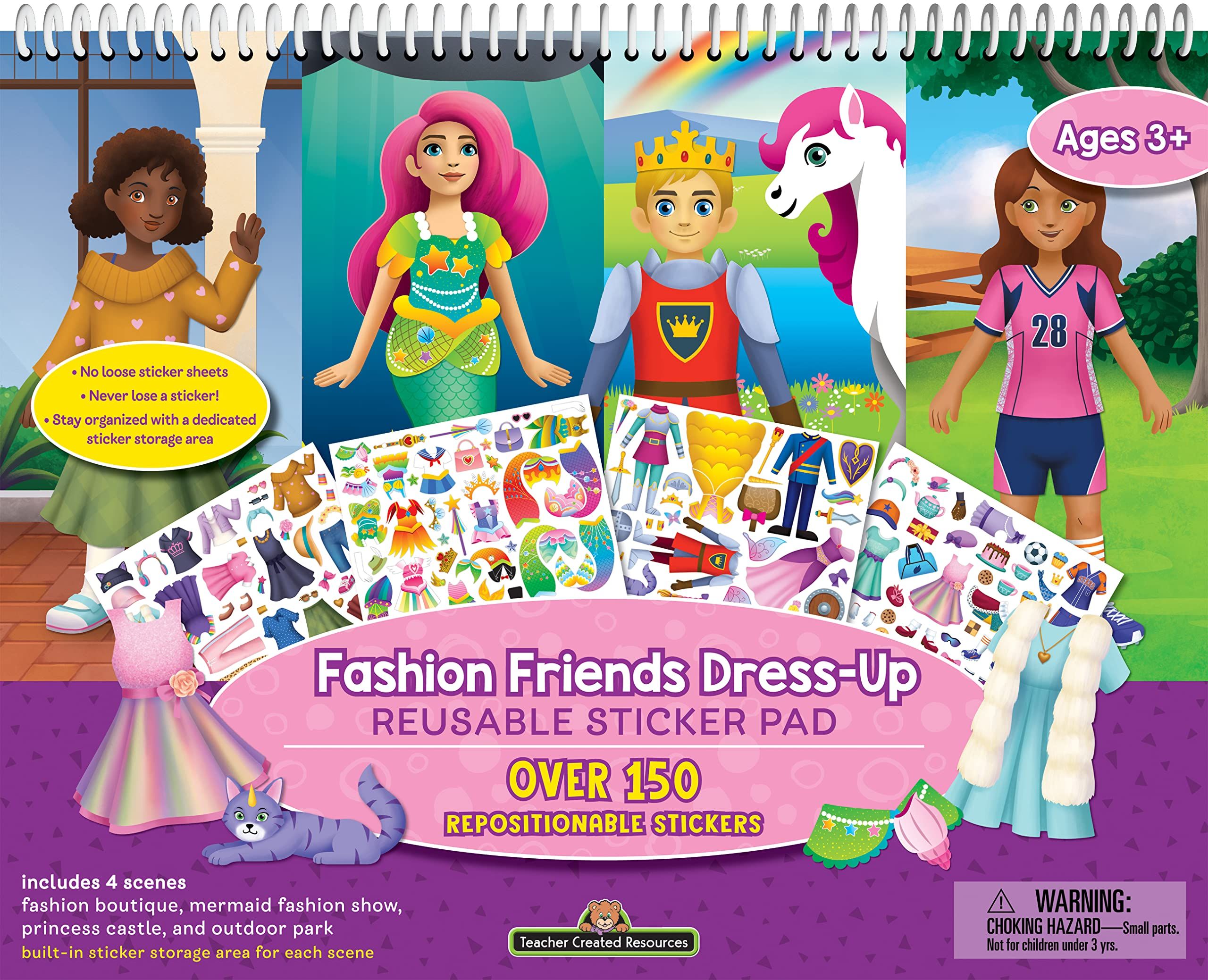 Teacher Created Resources Fashion Friends Dress-Up Reusable Sticker Pads | Amazon (US)