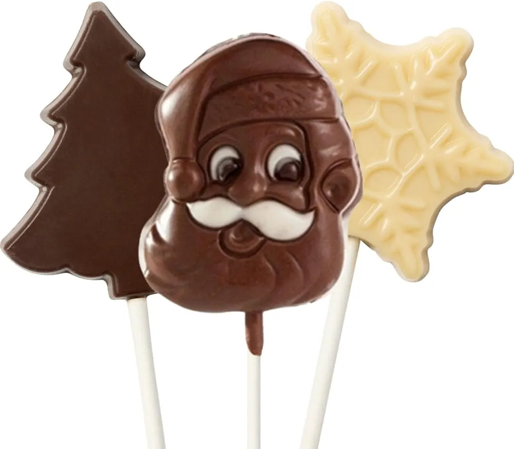 Chocolate Christmas Lollipops (3 Pack) | Milk Free, Nut Free, Gluten Free, Soy Free, Vegan | No W... | Amazon (US)