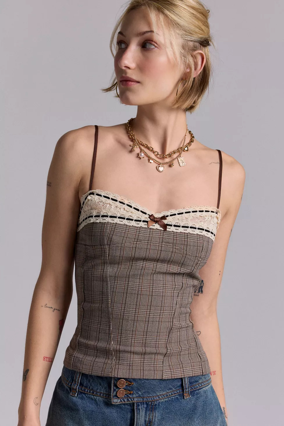 Kimchi Blue Lexi Lace Trim + Bow Detail Cami | Urban Outfitters (US and RoW)