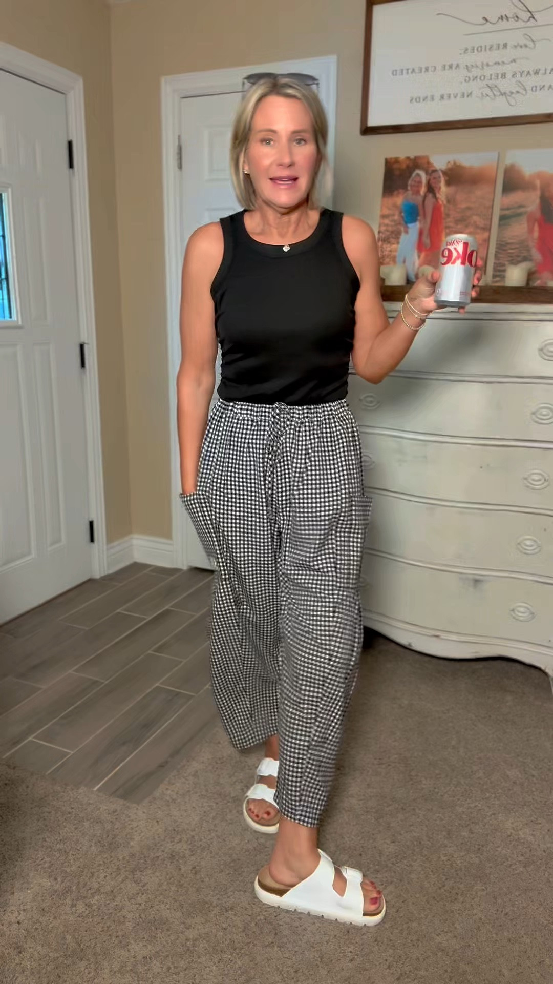 Lightweight Everyday Gingham Pants 

These pants have been getting so much attention lately, and I completely understand why. They’re lightweight, comfortable, have pockets, and are such a nice alternative to leggings when you still want to feel put together. I’ve been reaching for them with simple tanks and tees all summer. 

I'm 5'5" and wearing a size small. 

gingham pants | lightweight pants | everyday outfit | casual summer style | travel outfit | comfortable pants | elastic waist pants | women over 40 style | black and white gingham | effortless outfit

#LTKootd #LTKOver40 #LTKSaleAlert