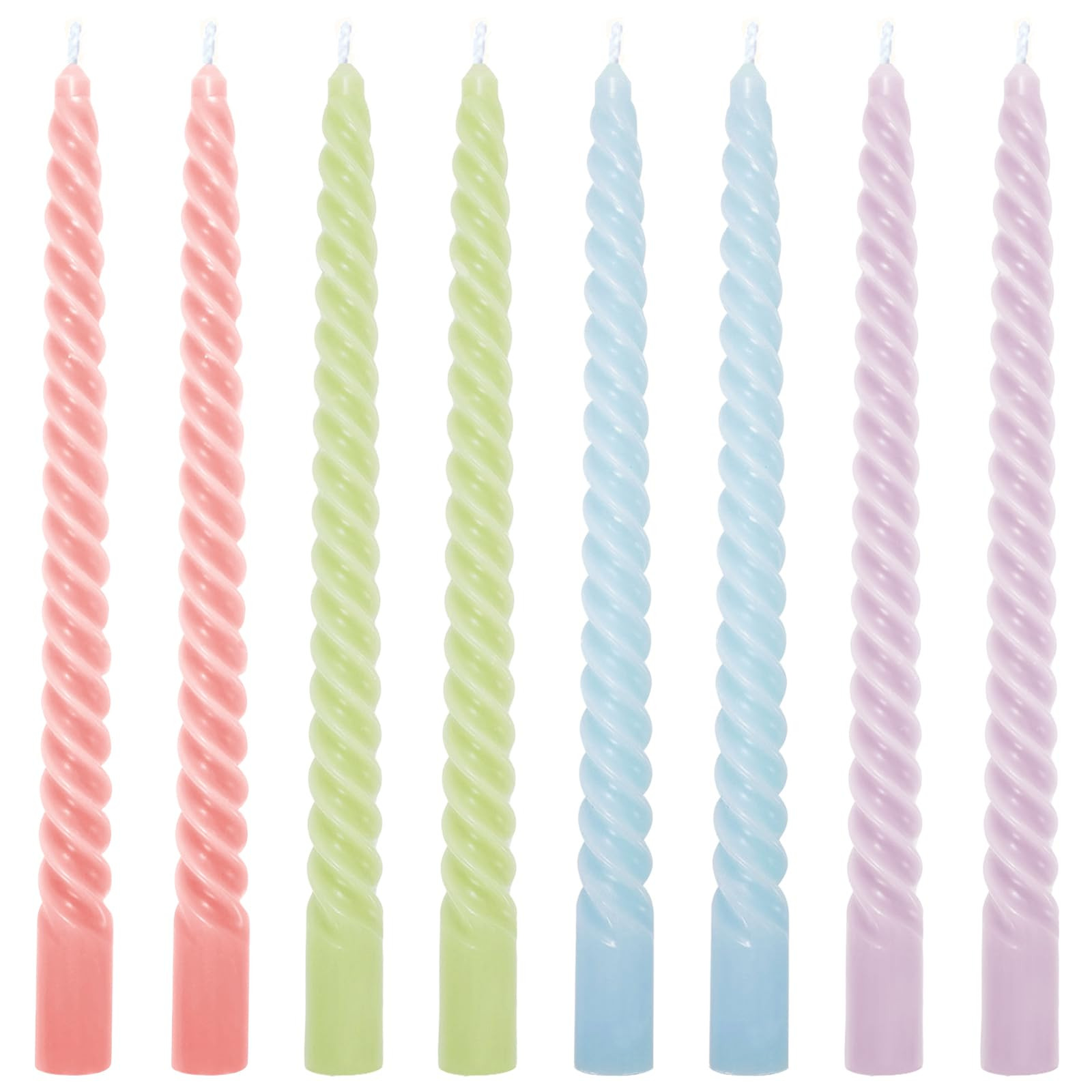 Whaline 8Pcs 10 Inch Pastel Spiral Taper Candles Easter Dripless Twisted Wax Candles Long Unscent... | Amazon (US)