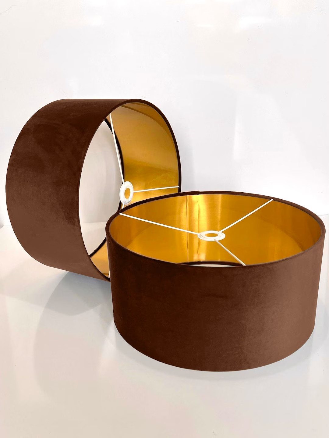 New Luxury Velvet Cinnamon Brown Upholstery Velvet Drum Lamp Shade and Pendant Light Shade Suitab... | Etsy (US)