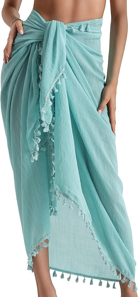 Eicolorte Cover Up Skirt Open Front Swimsuit Wrap Cover Ups Summer Beach Skirts With Slit For Wom... | Amazon (US)