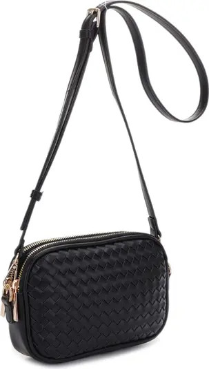 Ava Diamond Weave Double Compartment Crossbody Bag | Nordstrom Rack