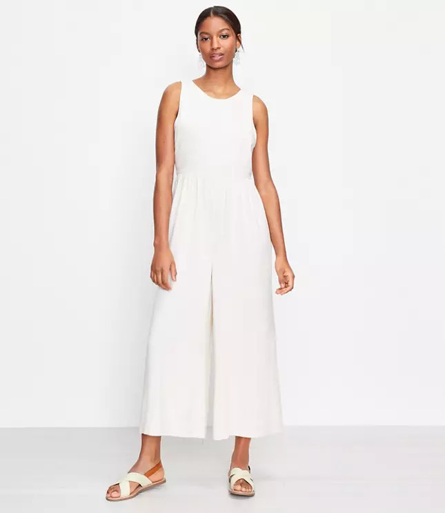 LOFT Beach V-Back Jumpsuit | LOFT | LOFT