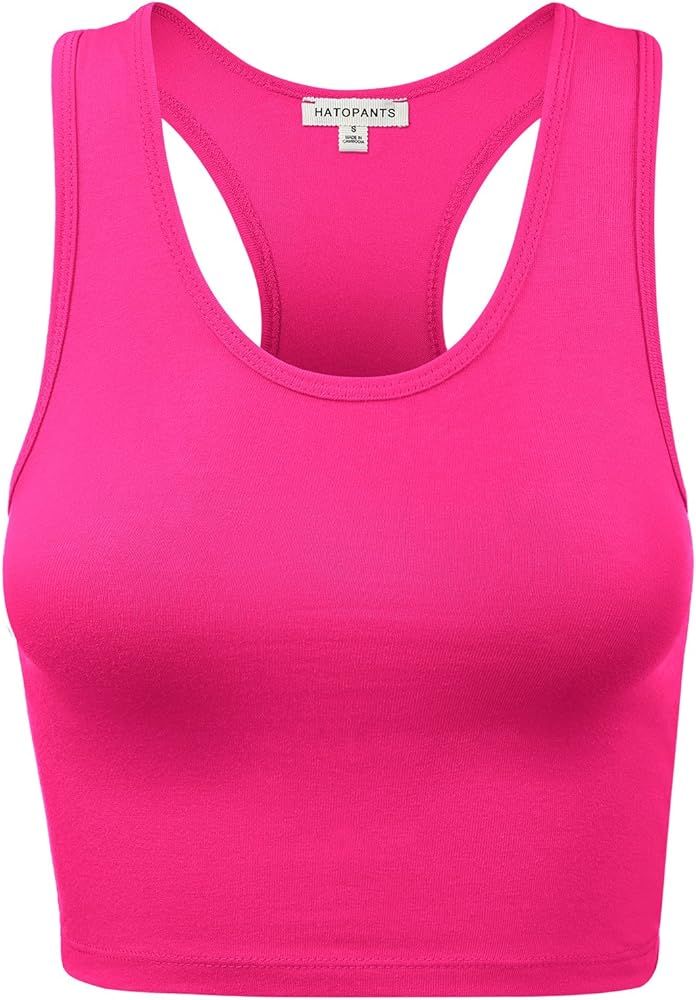 Women's Premium Cotton Racerback Lingerie Camisole Tank Basic Crop Tops | Amazon (US)