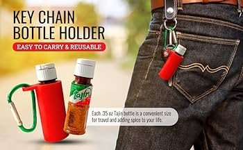 Portable 0.35oz Tajín Seasoning Bottle | On-the-Go Chili-Lime Flavor Enhancer Silicone Keychain ... | Amazon (US)