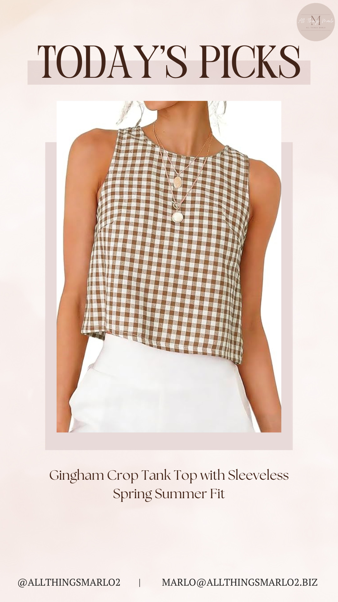 Gingham Crop Tank Top with Sleeveless Spring Summer Fit 

 #LTKSeasonal #LTKWorkwear #LTKTravel