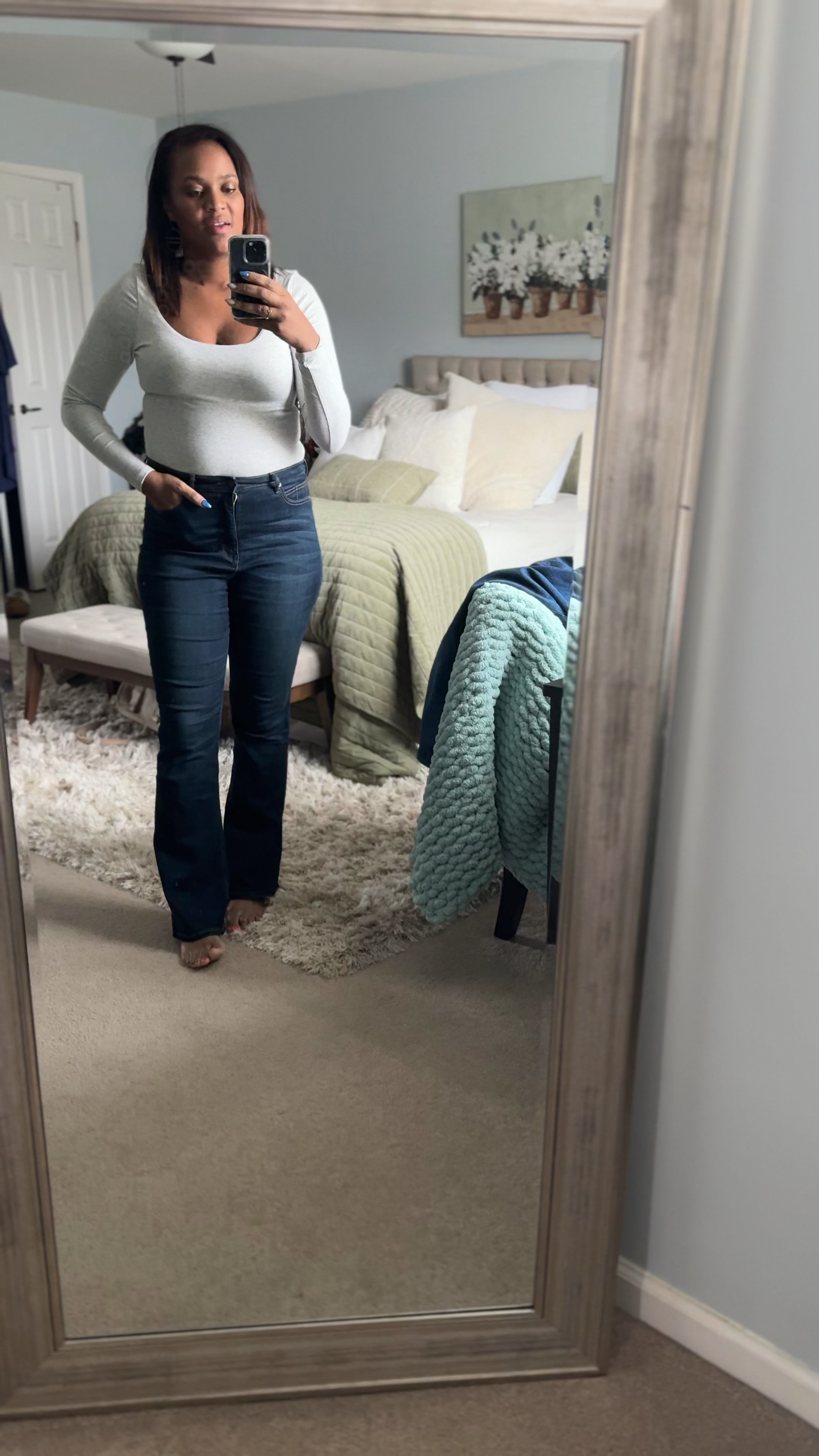 That long sleeve bodysuit is my new favorite! It doesn’t fit too tight and holds you in all the right places. It also comes in other colors! 
Best part is it’s on sale ! 

#abercrombie #jeans #midsize 

#LTKsalealert #LTKSpringSale #LTKmidsize