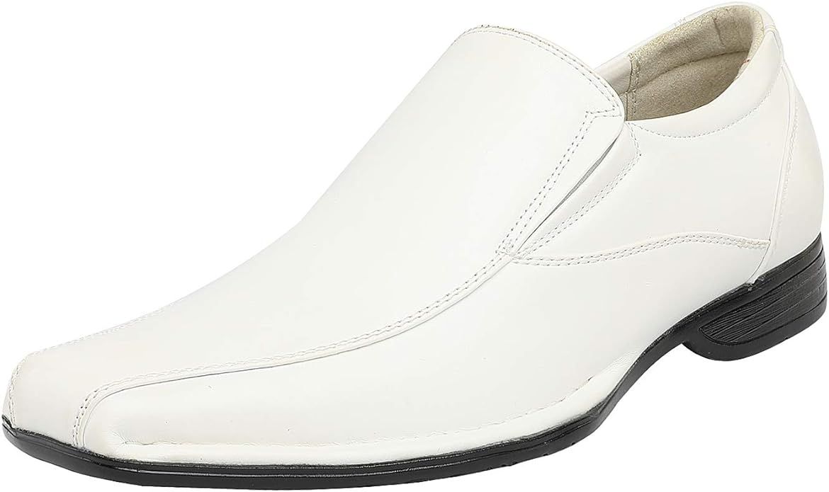 Amazon.com | Bruno Marc Men's Giorgio-1 White Leather Lined Dress Loafers Shoes - 6.5 M US | Loaf... | Amazon (US)